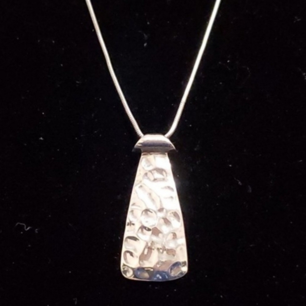 Silpada 925 Sterling Silver Hammered Tie Necklace